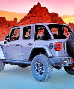 Grey Jeep Wrangler paint by numbers