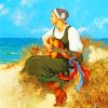 Guitarist Lady On The Beach paint by numbers