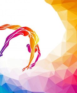 Gymnastic Woman Colorful Silhouette paint by numbers