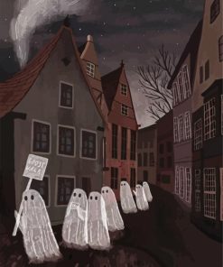 Halloween Ghosts paint by numbers