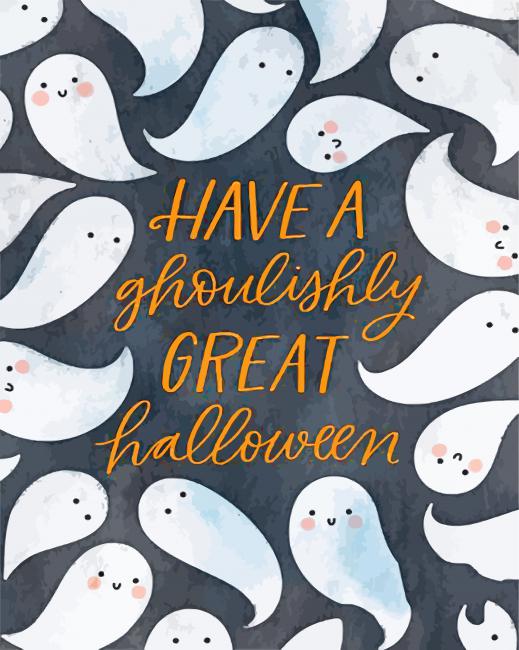 Halloween Ghosts paint by numbers