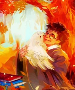 Happy Harry Potter And Hedwig Bird paint by numbers