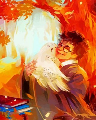 Happy Harry Potter And Hedwig Bird paint by numbers