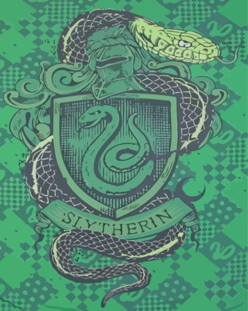 Slytherin Snake Logo paint by numbers