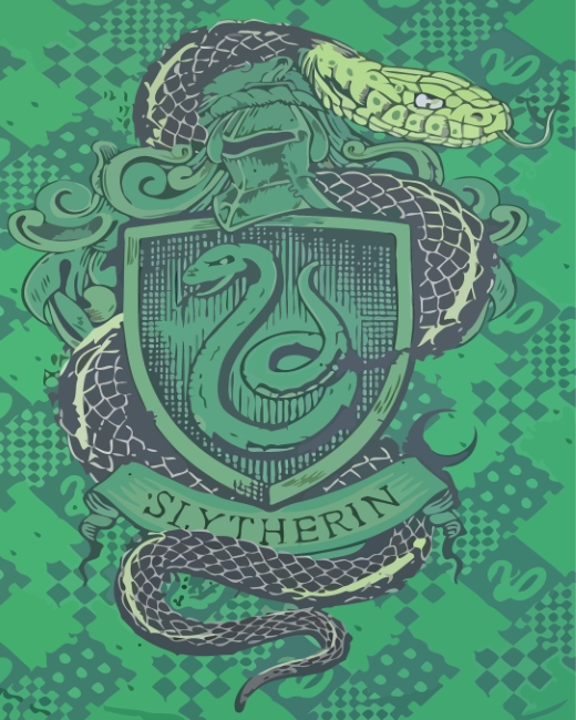 Slytherin Snake Logo paint by numbers