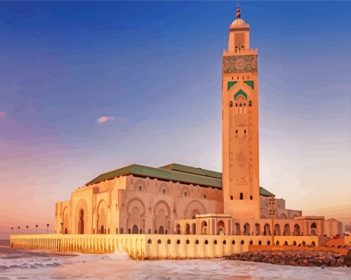 Aesthetic Hassan II Mosque Casablanca paint by numbers