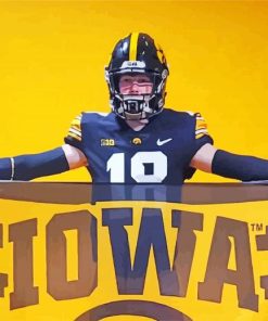 Iowa Hawkeyes Player And Flag paint by numbers