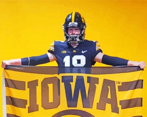 Iowa Hawkeyes Player And Flag paint by numbers