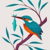 Kingfisher On Branch Art paint by numbers