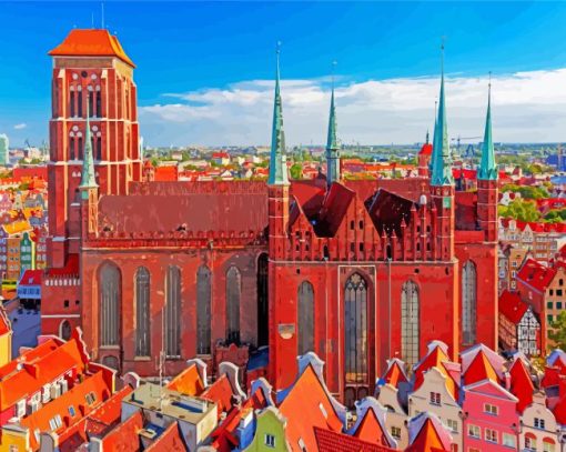 Kosciol Mariacki Gdansk paint by numbers