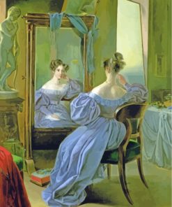 Lady In Front Of Mirror paint by numbers