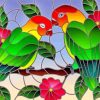 Love Birds Stained Glass paint by numbers