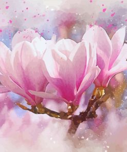 Magnolia Plants Art paint by numbers