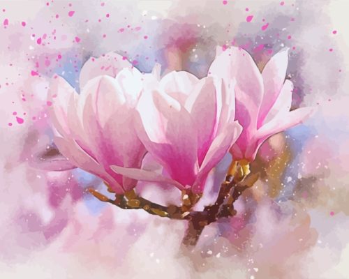 Magnolia Plants Art paint by numbers