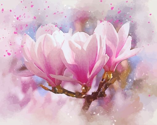 Magnolia Plants Art paint by numbers