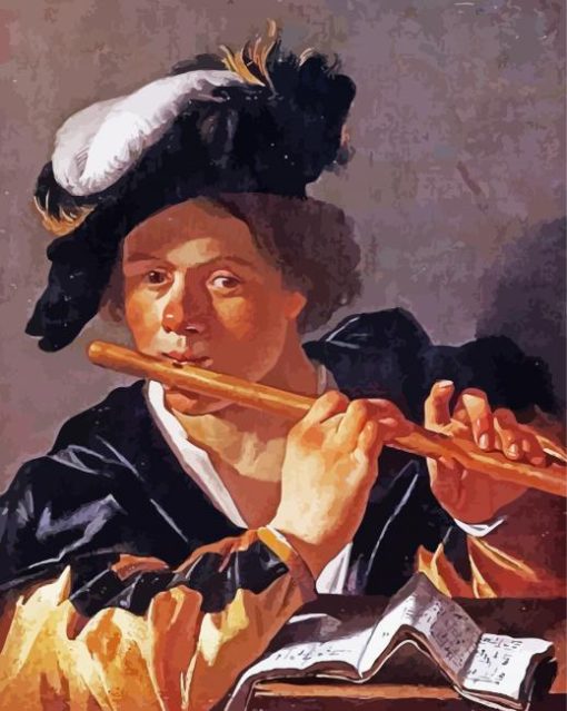 Man Playing Flute paint by numbers