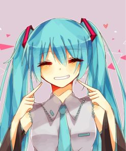 Miku Hatsune Anime Girl paint by numbers