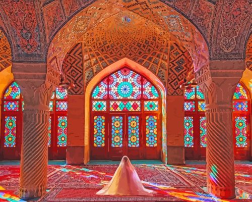 Nasir Al Mulk Mosque Iran paint by numbers