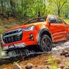 Aesthetic Orange Isuzu Car paint by numbers