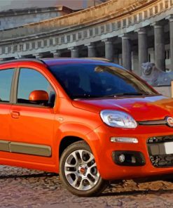 Orange Fiat Panda paint by numbers