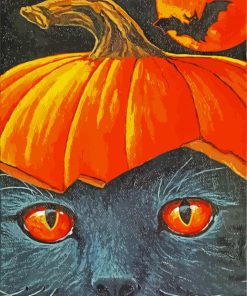 Pumpkin Black Cat paint by numbers