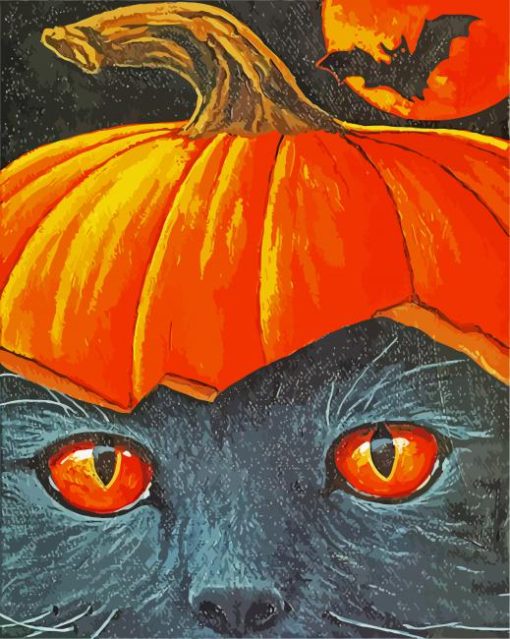 Pumpkin Black Cat paint by numbers