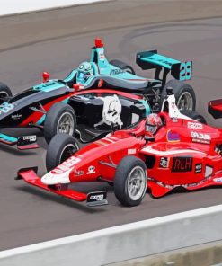 Racing Indy Cars paint by numbers