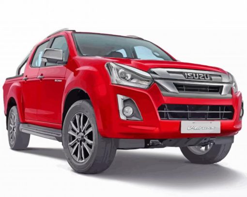 Cool Red Isuzu Car paint by numbers