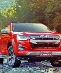 Red Isuzu D Max Car paint by numbers