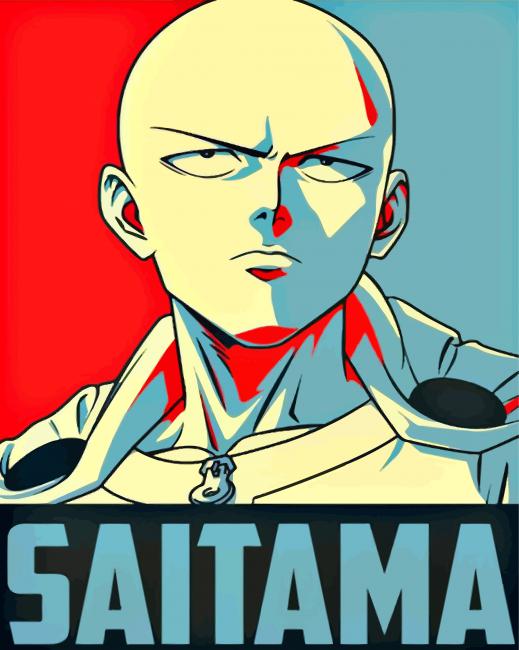 Saitama Illustration Poster paint by numbers