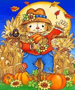 Autumn Scarecrow paint by numbers