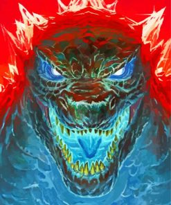 Scary Godzilla Art paint by numbers