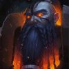 Scary Warrior Dwarf paint by numbers