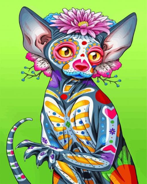 Sugar Skull Cat paint by numbers