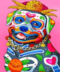 Sugar Skull Dog paint by numbers