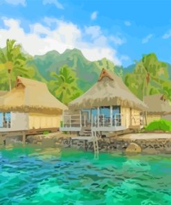 Bora Bora Bungalows paint by numbers