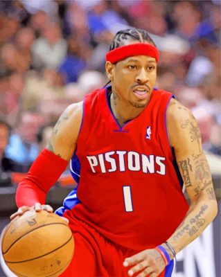 The Basketball Player Allen Iverson paint by numbers