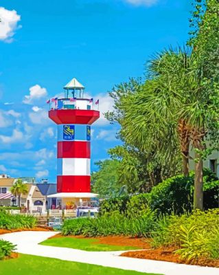 The Lighthouse Harbour Town paint by numbers
