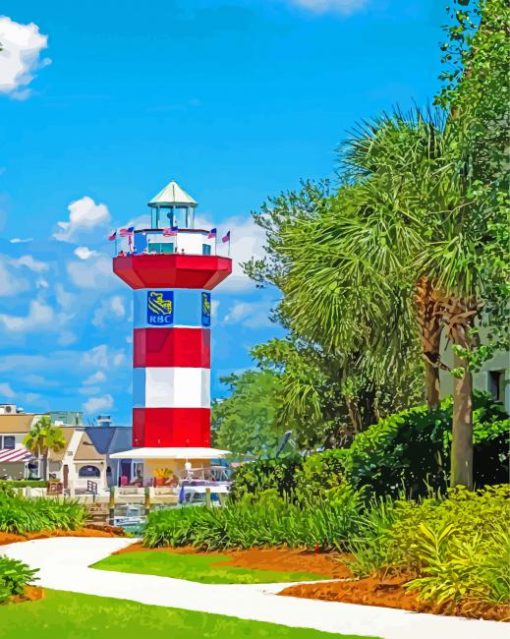 The Lighthouse Harbour Town paint by numbers