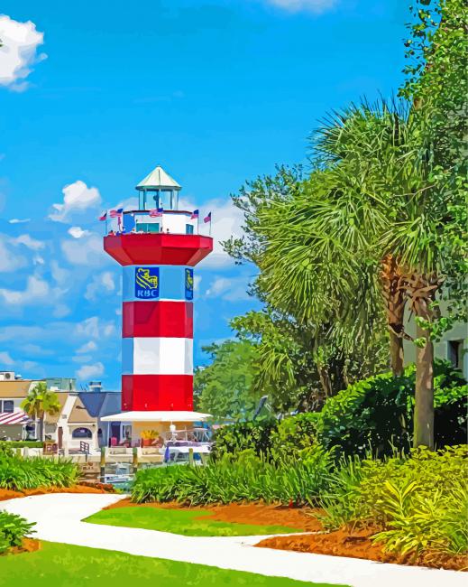 The Lighthouse Harbour Town paint by numbers