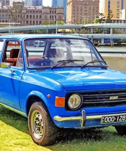 Vintage Blue Fiat paint by numbers