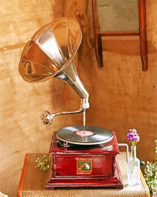 Vintage Gramophone paint by numbers