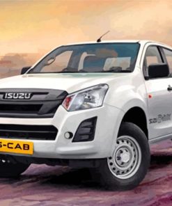 White Isuzu D Max Car paint by numbers