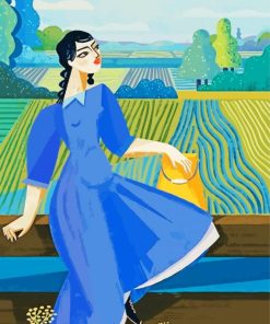 Woman In farm paint by numbers