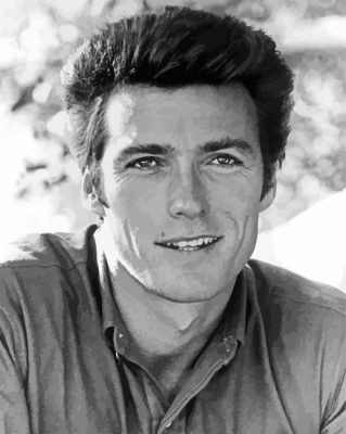 Young Clint Eastwood paint by numbers