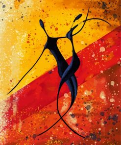 Abstract African Dancers paint by numbers