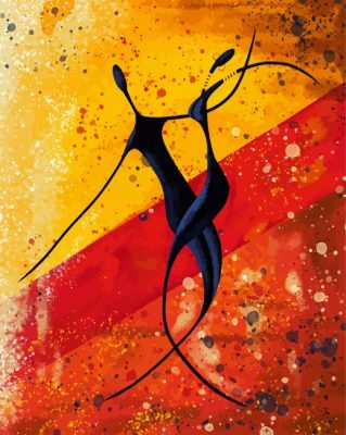 Abstract African Dancers paint by numbers