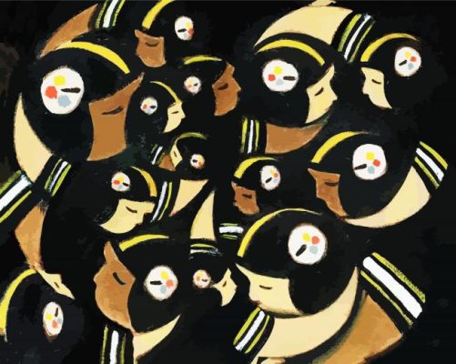 Abstract Steelers Art paint by numberrs