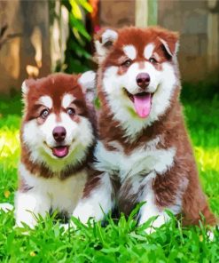 Alaskan Malamute Puppies paint by numbers