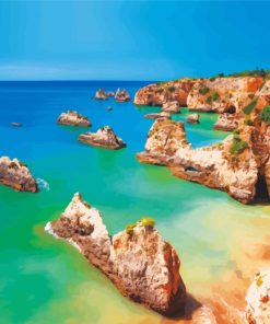 Aesthetic Algarve Beach paint by numbers